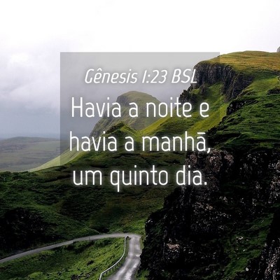 Picture 04 - Gênesis 1:23 BSL - Havia a noite e havia a manhã, um quinto - Bible Verse Picture