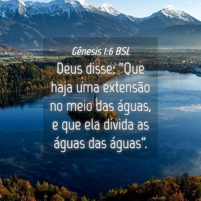 Picture 04 - Gênesis 1:6 BSL - Deus disse: “Que haja uma extensão no meio das - Bible Verse Picture