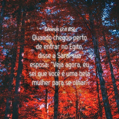 Picture 04 - Gênesis 12:11 BSL - Quando chegou perto de entrar no Egito, disse a - Bible Verse Picture