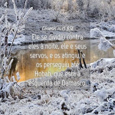 Picture 04 - Gênesis 14:15 BSL - Ele se dividiu contra eles à noite, ele e seus - Bible Verse Picture