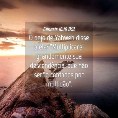 Picture 04 - Gênesis 16:10 BSL - O anjo de Yahweh disse a ela: “Multiplicarei - Bible Verse Picture
