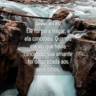 Picture 04 - Gênesis 16:4 BSL - Ele foi para Hagar, e ela concebeu. Quando ela - Bible Verse Picture