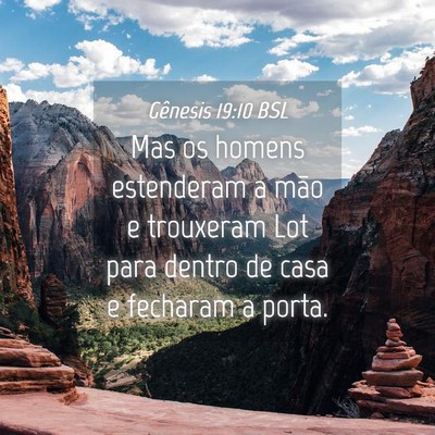 Picture 04 - Gênesis 19:10 BSL - Mas os homens estenderam a mão e trouxeram Lot - Bible Verse Picture