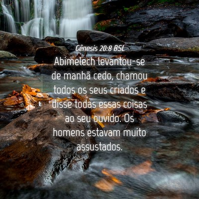 Picture 04 - Gênesis 20:8 BSL - Abimelech levantou-se de manhã cedo, chamou - Bible Verse Picture
