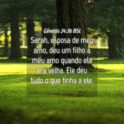 Picture 04 - Gênesis 24:36 BSL - Sarah, esposa de meu amo, deu um filho a meu amo - Bible Verse Picture