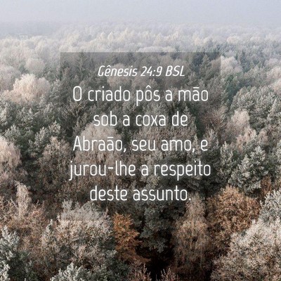 Picture 04 - Gênesis 24:9 BSL - O criado pôs a mão sob a coxa de Abraão, seu - Bible Verse Picture
