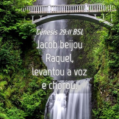 Picture 04 - Gênesis 29:11 BSL - Jacob beijou Raquel, levantou a voz e - Bible Verse Picture