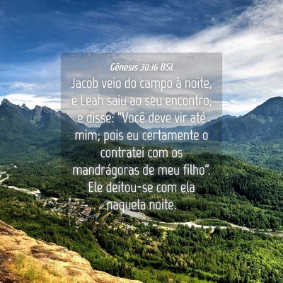 Picture 04 - Gênesis 30:16 BSL - Jacob veio do campo à noite, e Leah saiu ao seu - Bible Verse Picture