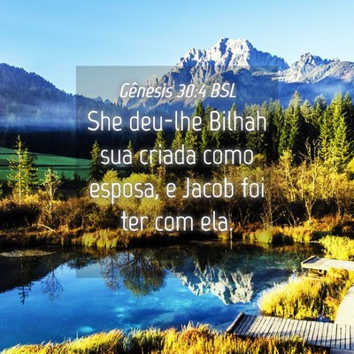 Picture 04 - Gênesis 30:4 BSL - She deu-lhe Bilhah sua criada como esposa, e - Bible Verse Picture