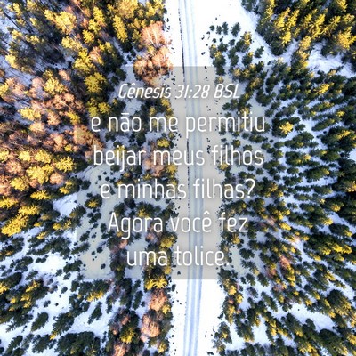 Picture 04 - Gênesis 31:28 BSL - e não me permitiu beijar meus filhos e minhas - Bible Verse Picture