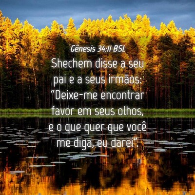 Picture 04 - Gênesis 34:11 BSL - Shechem disse a seu pai e a seus irmãos: - Bible Verse Picture
