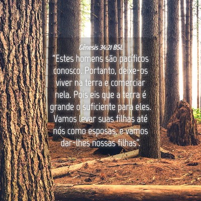 Picture 04 - Gênesis 34:21 BSL - “Estes homens são pacíficos conosco. - Bible Verse Picture