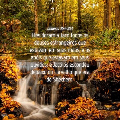 Picture 04 - Gênesis 35:4 BSL - Eles deram a Jacó todos os deuses estrangeiros - Bible Verse Picture