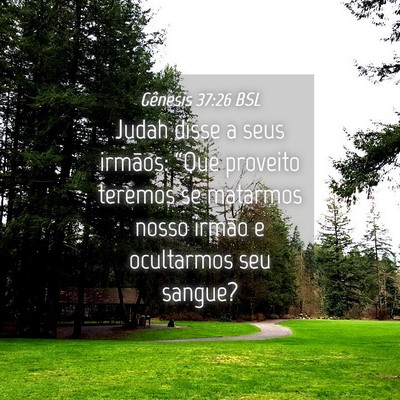 Picture 04 - Gênesis 37:26 BSL - Judah disse a seus irmãos: “Que proveito - Bible Verse Picture