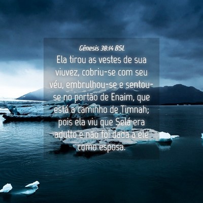 Picture 04 - Gênesis 38:14 BSL - Ela tirou as vestes de sua viuvez, cobriu-se com - Bible Verse Picture