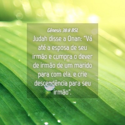 Picture 04 - Gênesis 38:8 BSL - Judah disse a Onan: “Vá até a esposa de seu - Bible Verse Picture