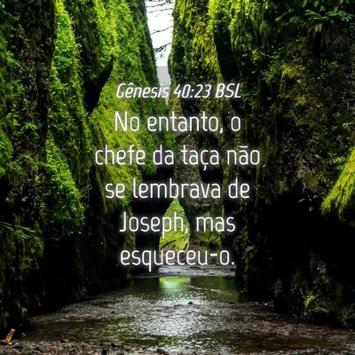 Picture 04 - Gênesis 40:23 BSL - No entanto, o chefe da taça não se lembrava de - Bible Verse Picture
