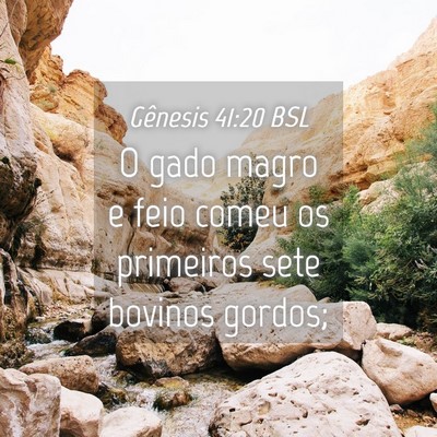 Picture 04 - Gênesis 41:20 BSL - O gado magro e feio comeu os primeiros sete - Bible Verse Picture