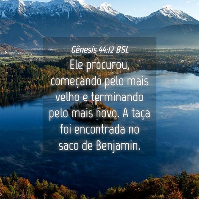 Picture 04 - Gênesis 44:12 BSL - Ele procurou, começando pelo mais velho e - Bible Verse Picture