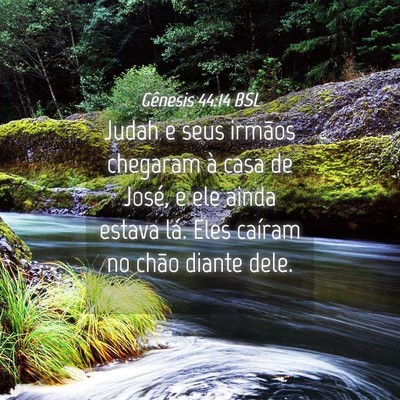 Picture 04 - Gênesis 44:14 BSL - Judah e seus irmãos chegaram à casa de José, e - Bible Verse Picture