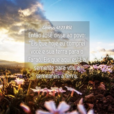 Picture 04 - Gênesis 47:23 BSL - Então José disse ao povo: “Eis que hoje eu - Bible Verse Picture