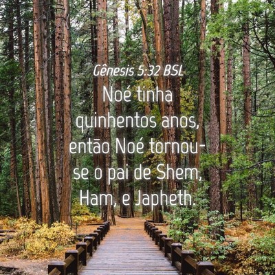 Picture 04 - Gênesis 5:32 BSL - Noé tinha quinhentos anos, então Noé tornou-se - Bible Verse Picture