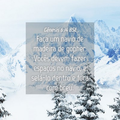 Picture 04 - Gênesis 6:14 BSL - Faça um navio de madeira de gopher. Vocês devem - Bible Verse Picture