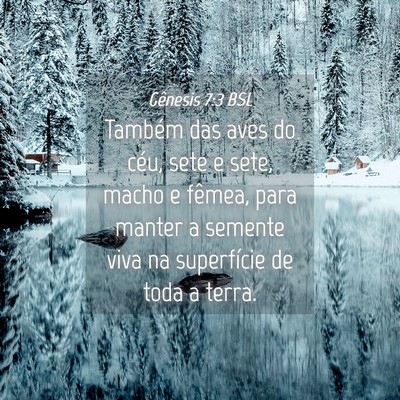 Picture 04 - Gênesis 7:3 BSL - Também das aves do céu, sete e sete, macho e - Bible Verse Picture