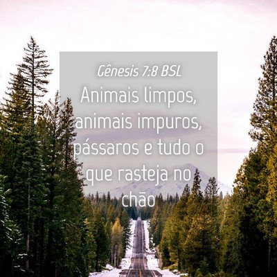 Picture 04 - Gênesis 7:8 BSL - Animais limpos, animais impuros, pássaros e tudo - Bible Verse Picture