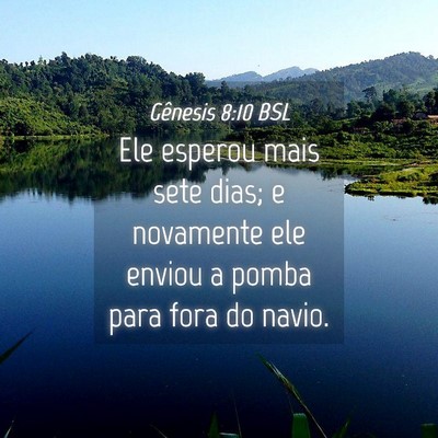 Picture 04 - Gênesis 8:10 BSL - Ele esperou mais sete dias; e novamente ele - Bible Verse Picture