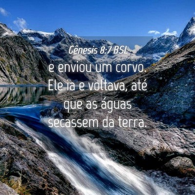 Picture 04 - Gênesis 8:7 BSL - e enviou um corvo. Ele ia e voltava, até que as - Bible Verse Picture