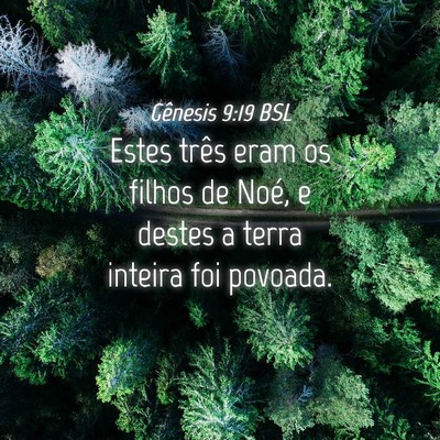 Picture 04 - Gênesis 9:19 BSL - Estes três eram os filhos de Noé, e destes a - Bible Verse Picture
