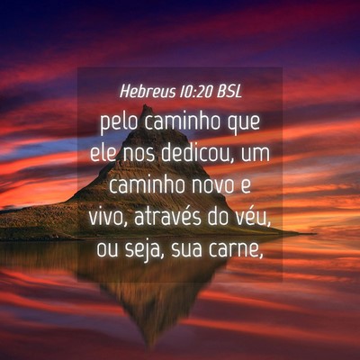 Picture 04 - Hebreus 10:20 BSL - pelo caminho que ele nos dedicou, um caminho novo - Bible Verse Picture