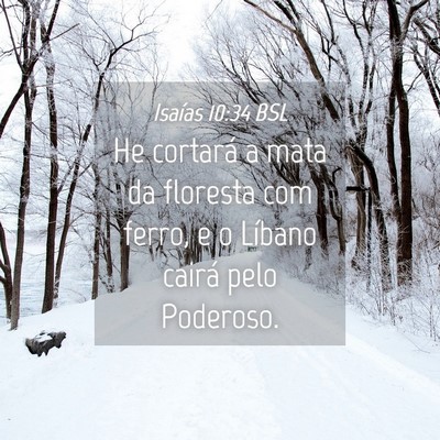 Picture 04 - Isaías 10:34 BSL - He cortará a mata da floresta com ferro, e o - Bible Verse Picture