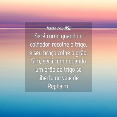 Picture 04 - Isaías 17:5 BSL - Será como quando o colhedor recolhe o trigo, e - Bible Verse Picture