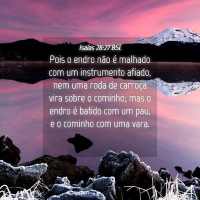Picture 04 - Isaías 28:27 BSL - Pois o endro não é malhado com um instrumento - Bible Verse Picture