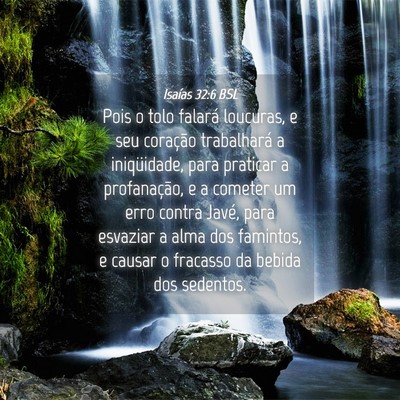 Picture 04 - Isaías 32:6 BSL - Pois o tolo falará loucuras, e seu coração - Bible Verse Picture