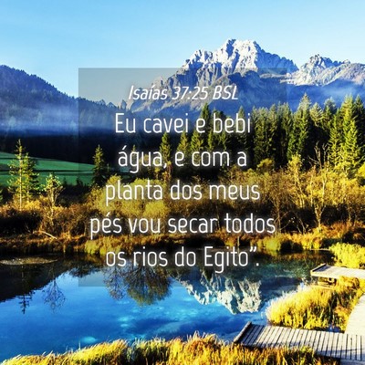 Picture 04 - Isaías 37:25 BSL - Eu cavei e bebi água, e com a planta dos meus - Bible Verse Picture