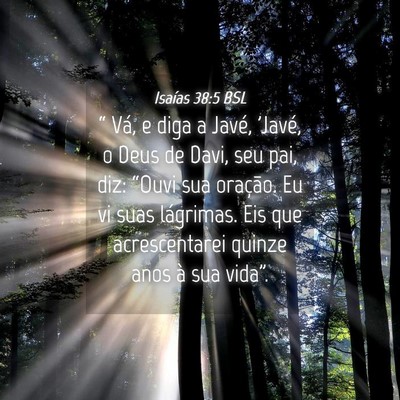 Picture 04 - Isaías 38:5 BSL - “ Vá, e diga a Javé, 'Javé, o Deus de Davi, - Bible Verse Picture