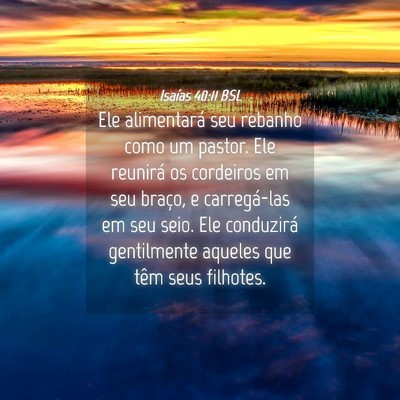 Picture 04 - Isaías 40:11 BSL - Ele alimentará seu rebanho como um pastor. Ele - Bible Verse Picture