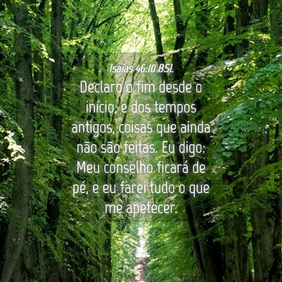 Picture 04 - Isaías 46:10 BSL - Declaro o fim desde o início, e dos tempos - Bible Verse Picture