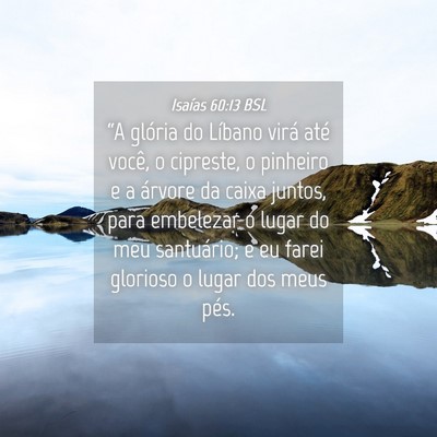 Picture 04 - Isaías 60:13 BSL - “A glória do Líbano virá até você, o - Bible Verse Picture