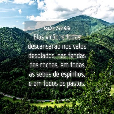 Picture 04 - Isaías 7:19 BSL - Elas virão, e todas descansarão nos vales - Bible Verse Picture