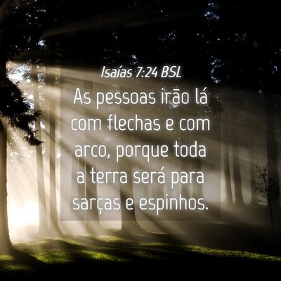 Picture 04 - Isaías 7:24 BSL - As pessoas irão lá com flechas e com arco, - Bible Verse Picture