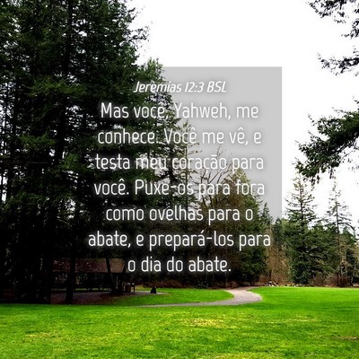 Picture 04 - Jeremias 12:3 BSL - Mas você, Yahweh, me conhece. Você me vê, e - Bible Verse Picture