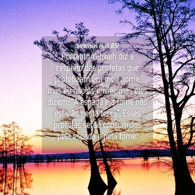 Picture 04 - Jeremias 14:15 BSL - Portanto Yahweh diz a respeito dos profetas que - Bible Verse Picture