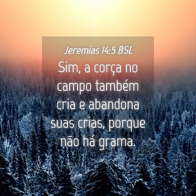 Picture 04 - Jeremias 14:5 BSL - Sim, a corça no campo também cria e abandona - Bible Verse Picture