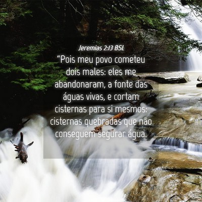 Picture 04 - Jeremias 2:13 BSL - “Pois meu povo cometeu dois males: eles me - Bible Verse Picture
