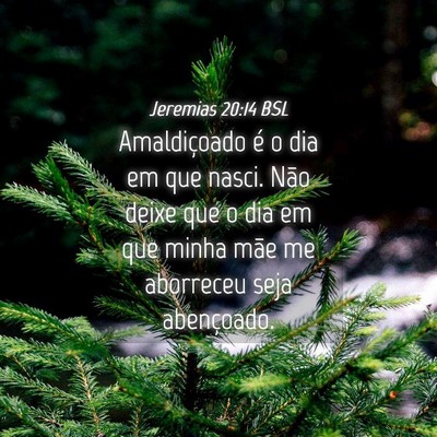 Picture 04 - Jeremias 20:14 BSL - Amaldiçoado é o dia em que nasci. Não deixe - Bible Verse Picture