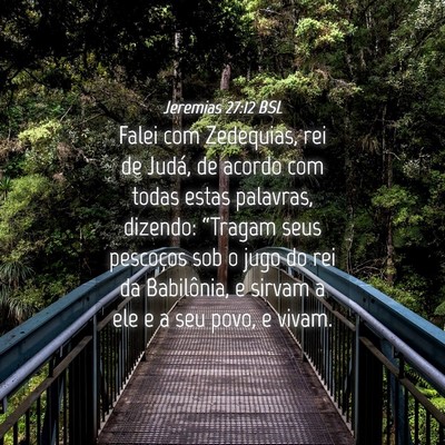 Picture 04 - Jeremias 27:12 BSL - Falei com Zedequias, rei de Judá, de acordo com - Bible Verse Picture